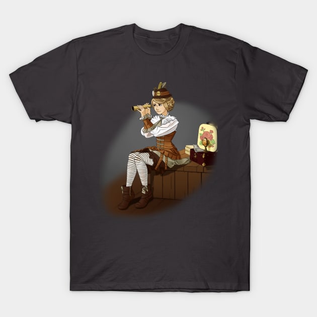 Steampunk Girl T-Shirt by ChaneyAtelier